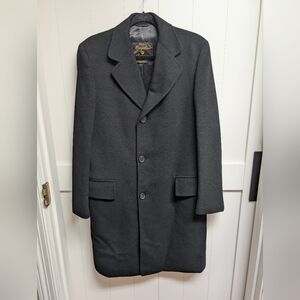 Marshall & Reed Hughes & Hatcher 100% Mongolian Cashmere Men's Black Overcoat